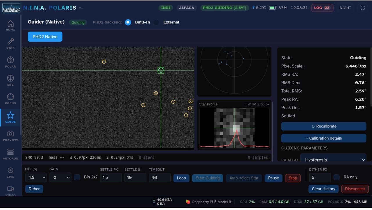 Set up guiding
